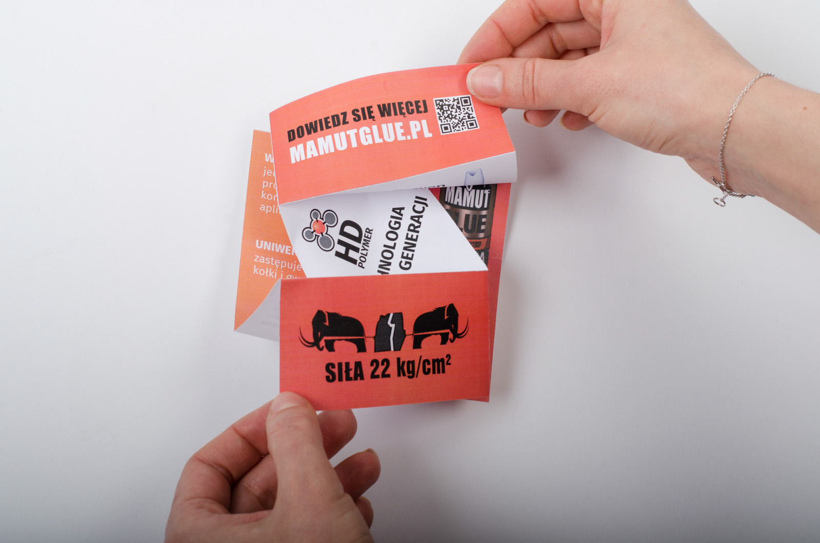 Pop-Open Spec Card origami leave-behind for Industrial · Trade Show